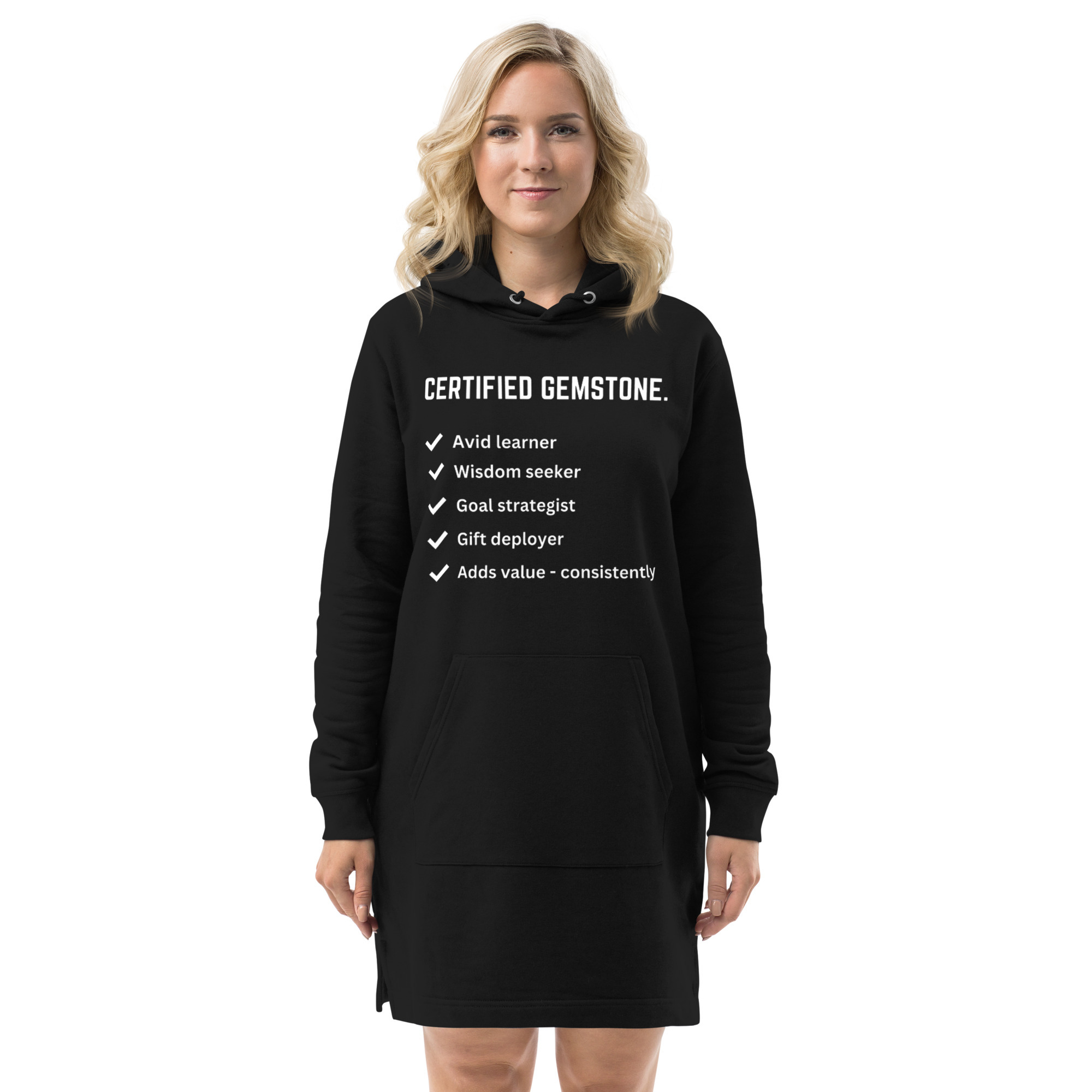 Certified Gemstone Black Hoodie Dress
