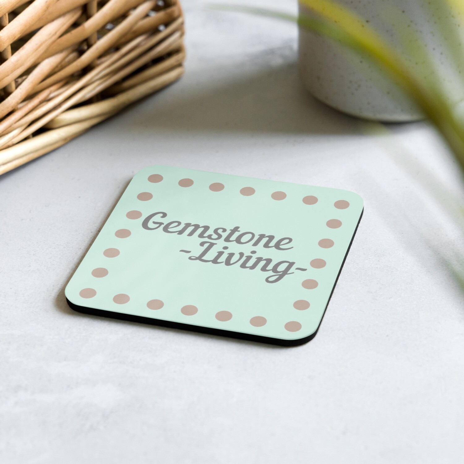 Gemstone Living Cork-back Coaster