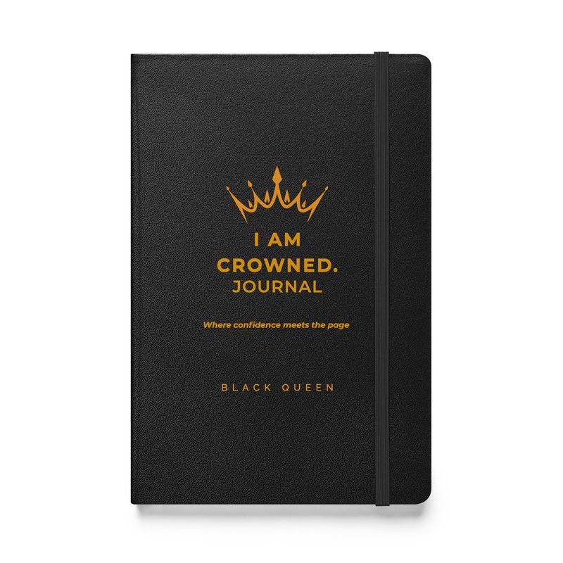 Crowned Black Queen Hardcover journal