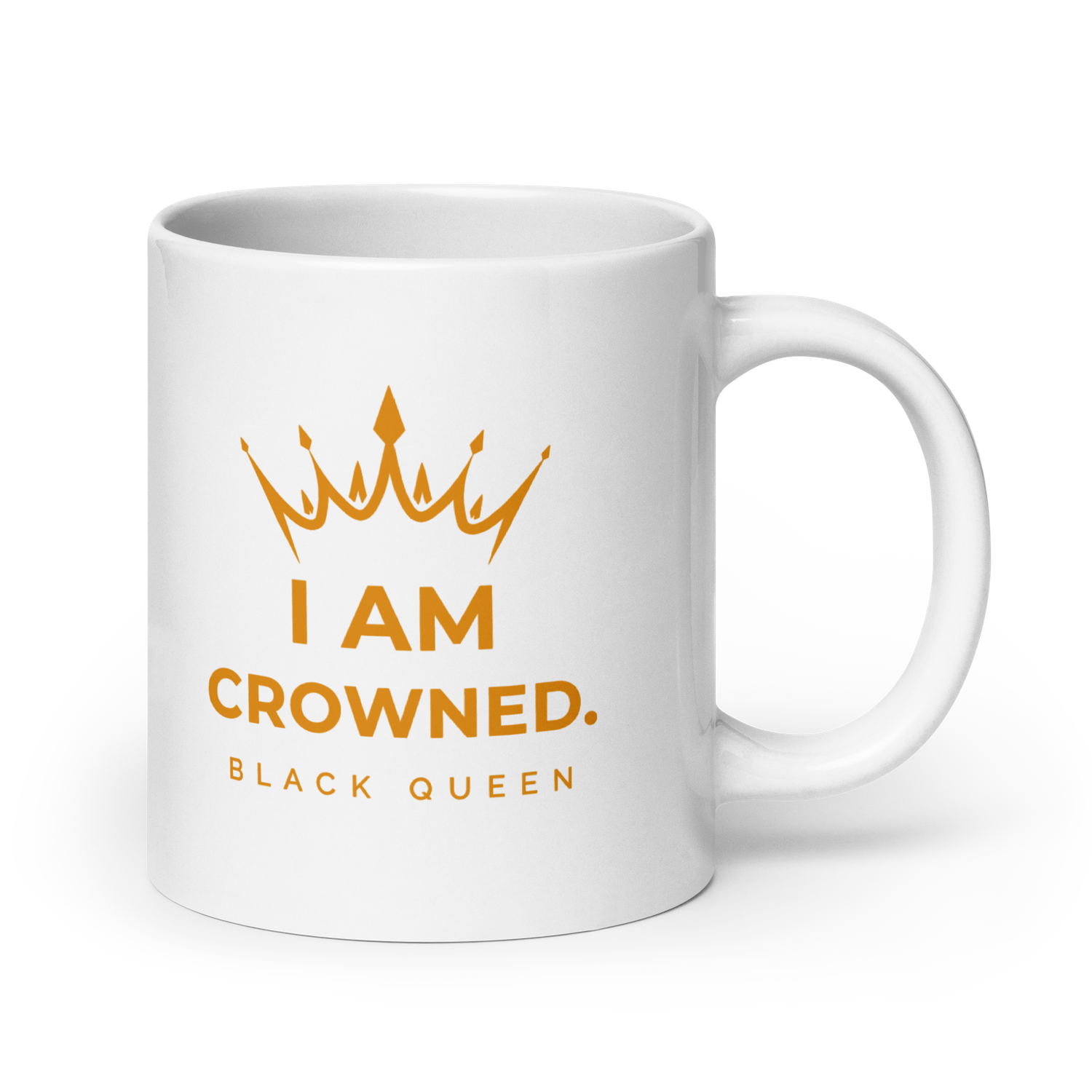 Crowned Black Queen mug (White & Gold) 