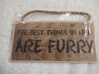 Wooden Novelty Pet Sign - Furry