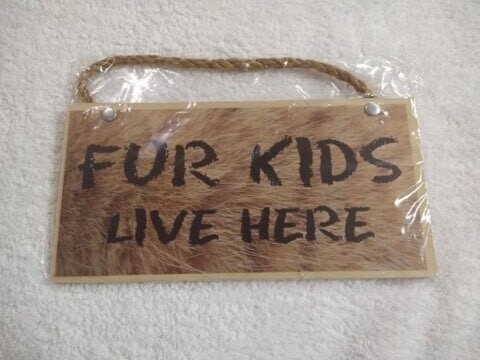 Wooden Novelty Pet Sign - Fur Kids