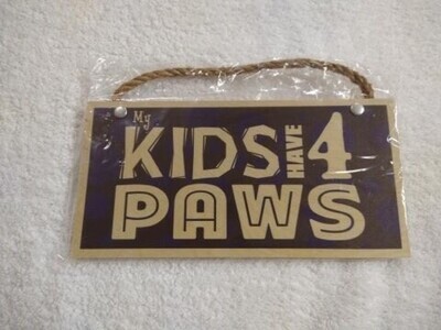 Wooden Novelty Pet Sign - 4 Paws