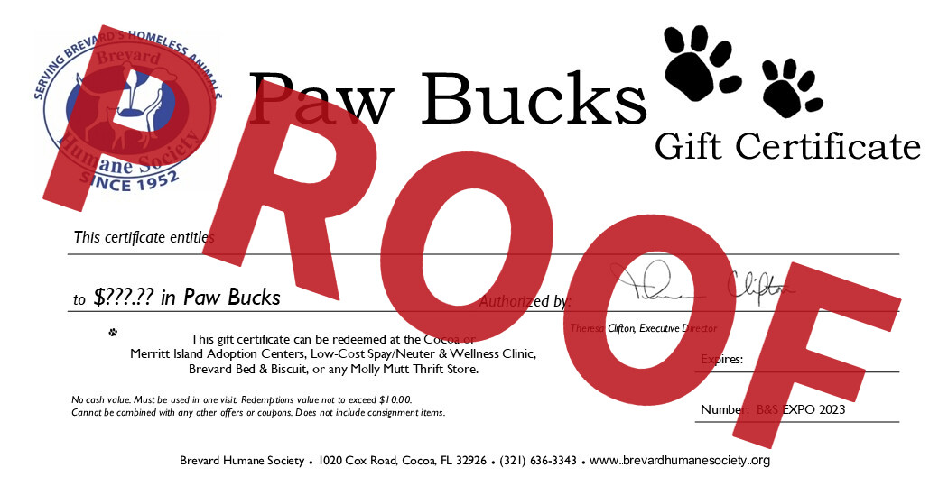 Paw Bucks