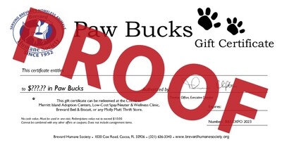 Paw Bucks