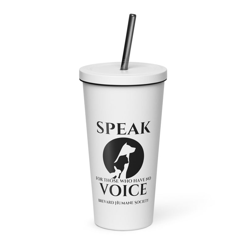"Speak for those who have no voice" White tumbler
