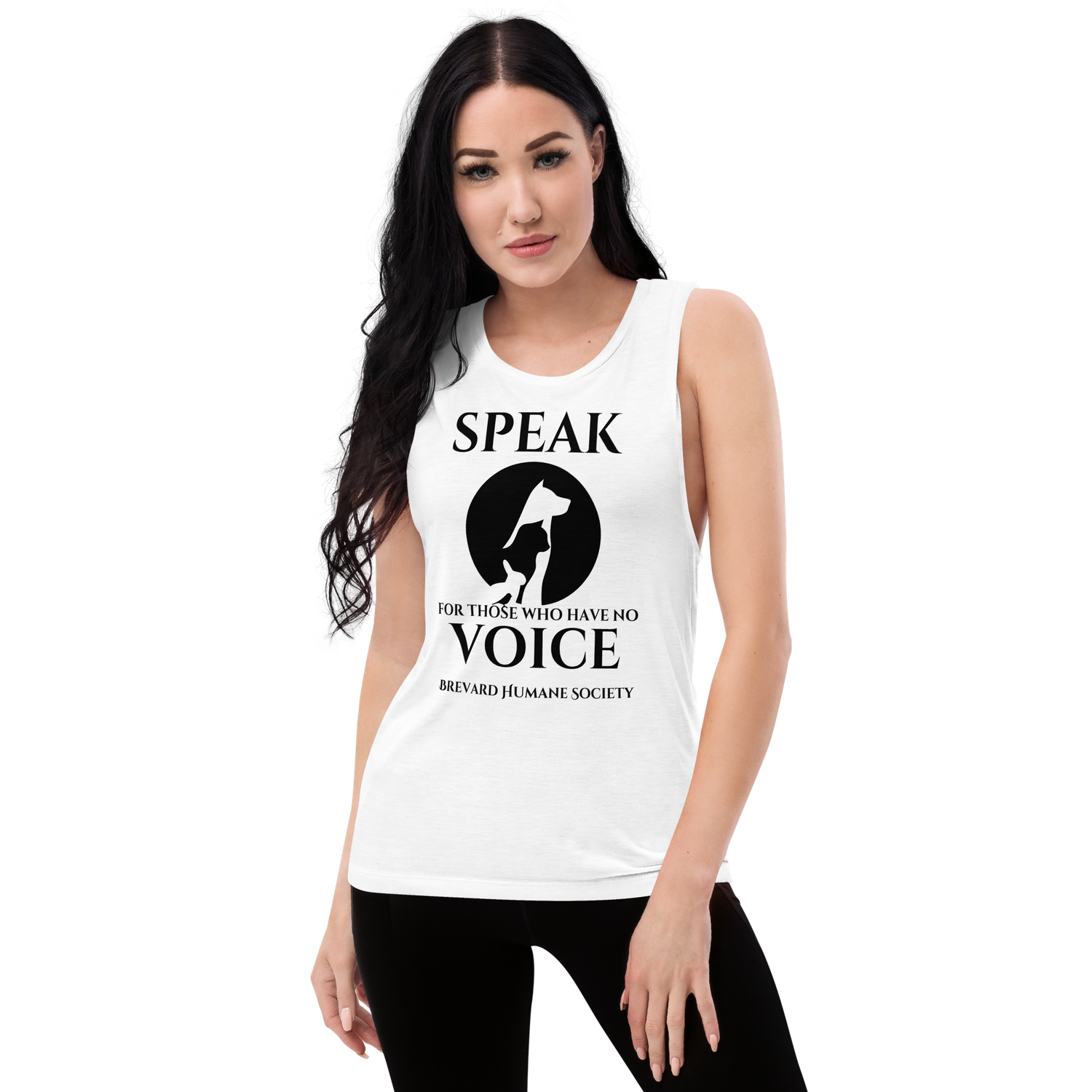 "Speak for those who have no voice" White Muscle Tank