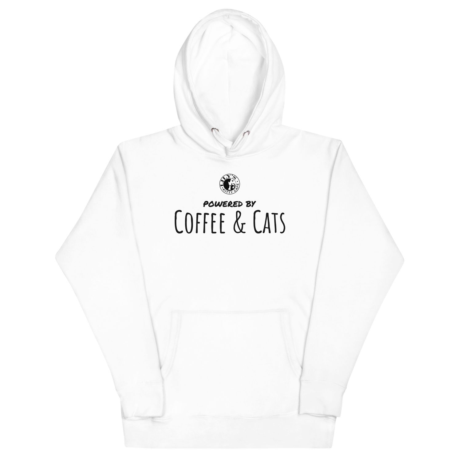 Lily’s Kitty Café Hoodie – Powered by Coffee & Cats