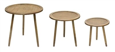 WOOD ACCENT TABLES (SET OF 3)