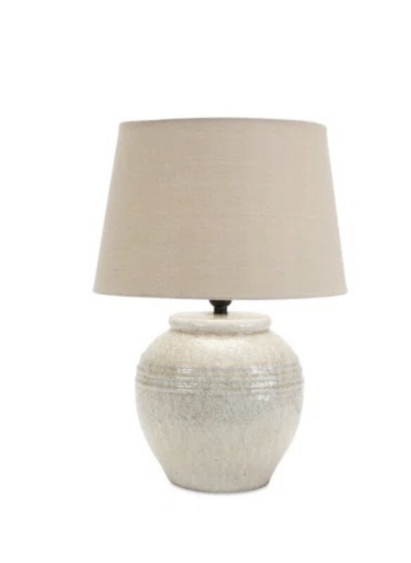 TABLE LAMP 20”H TERRA COTTA-LINEN