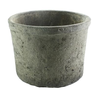 RUSTIC TERRA COTTA CYLINDER - SM - MOSS GREY