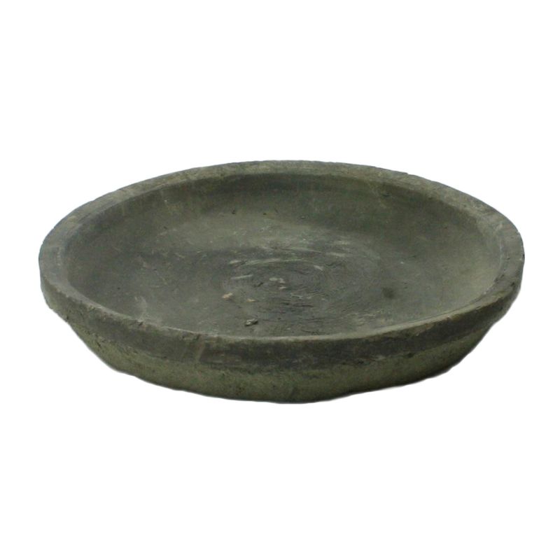 RUSTIC TERRA COTTA SAUCER 9 IN - MOSS GREY