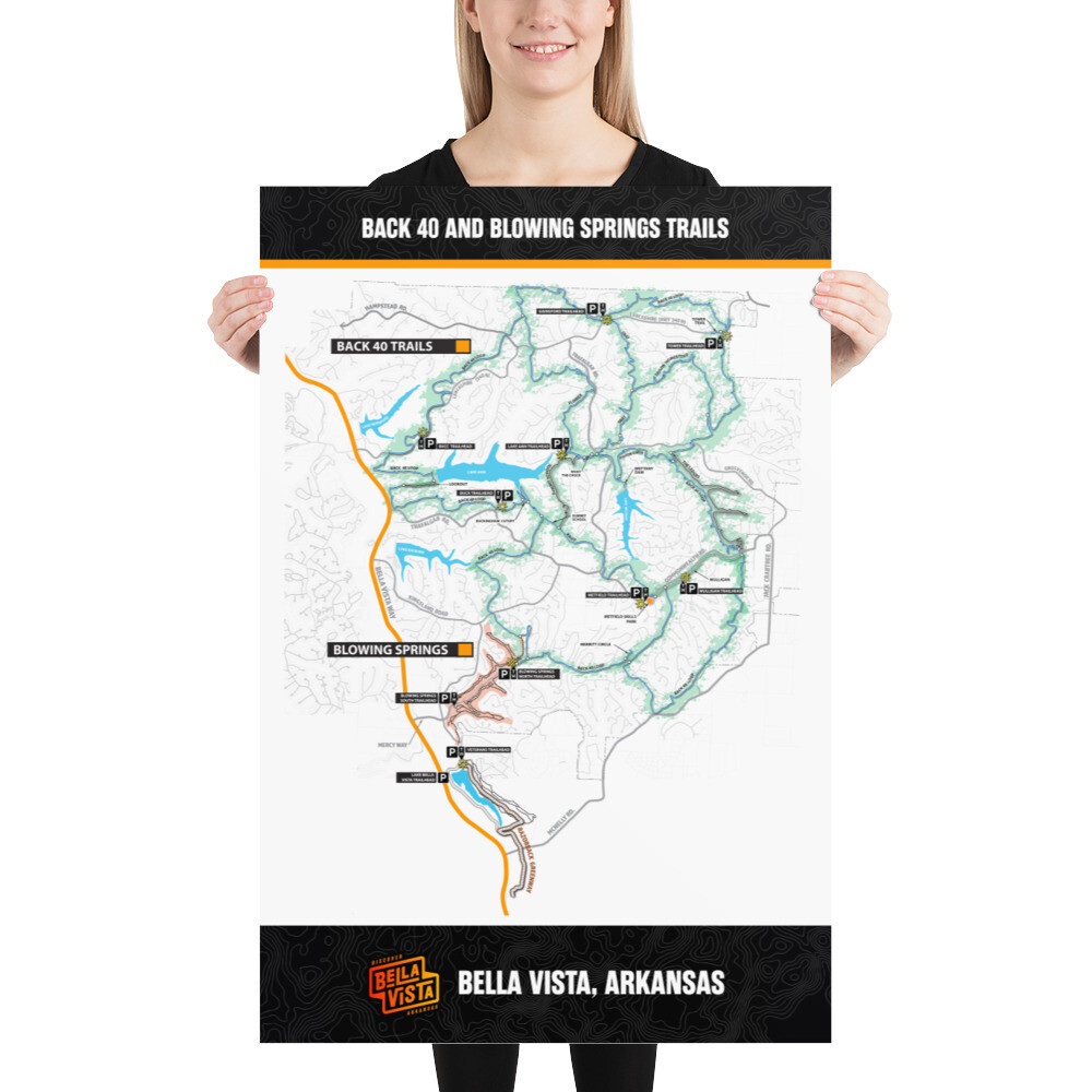 Back 40 and Blowing Springs 24" x 36"  Unframed Poster