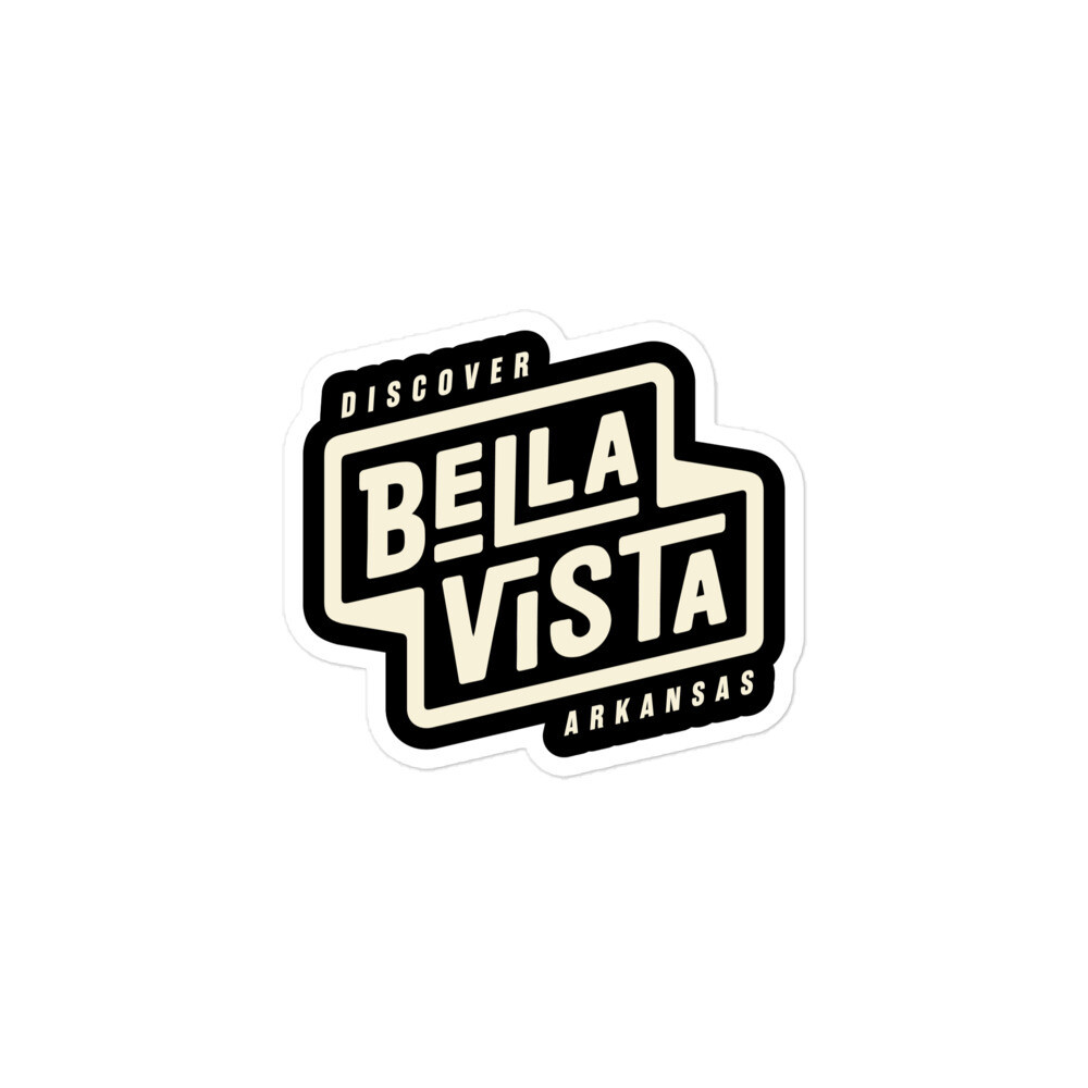 Bella Vista Logo Sticker - Bone/Black