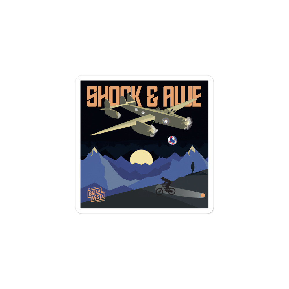 Shock and Awe Trail Art Sticker, Size: 3x3