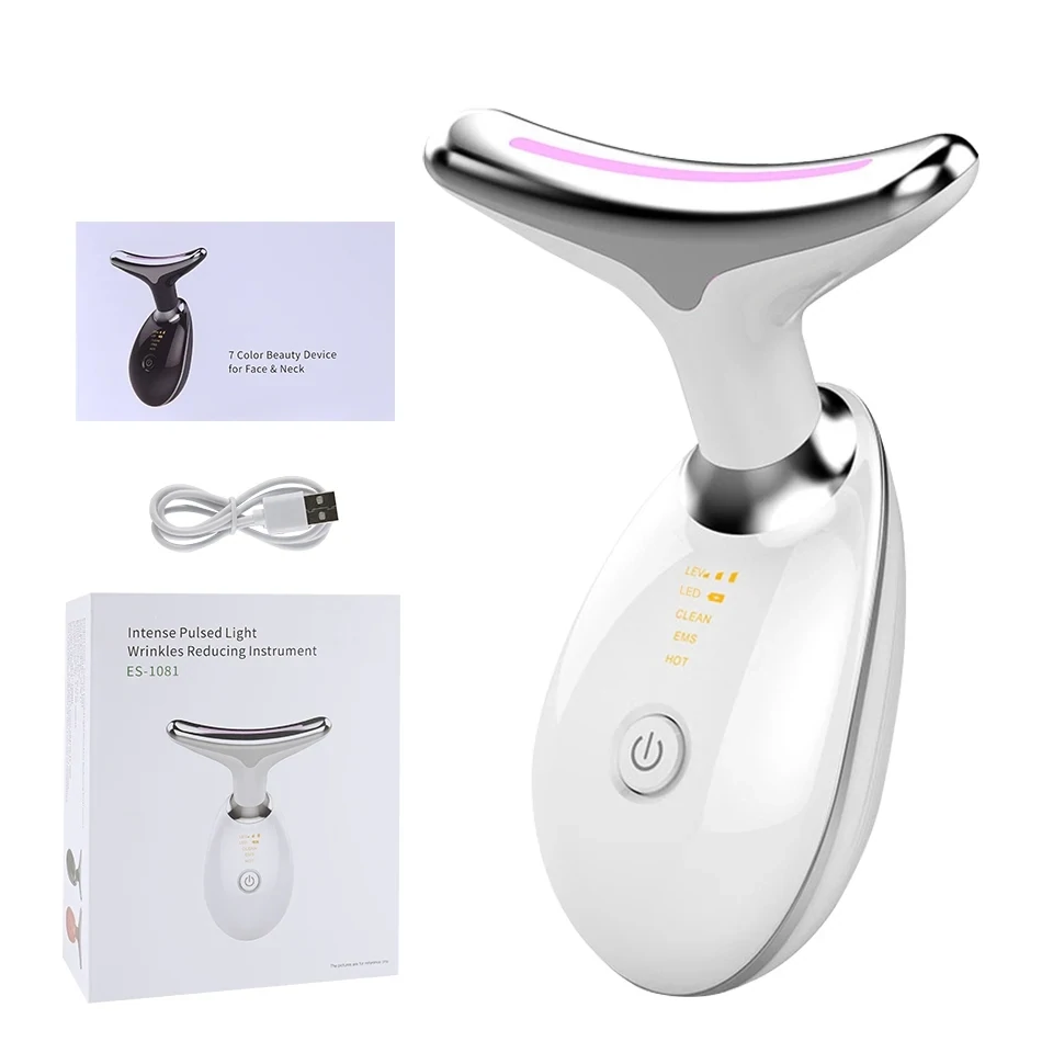 Antiwrinkle LED face and neck massager