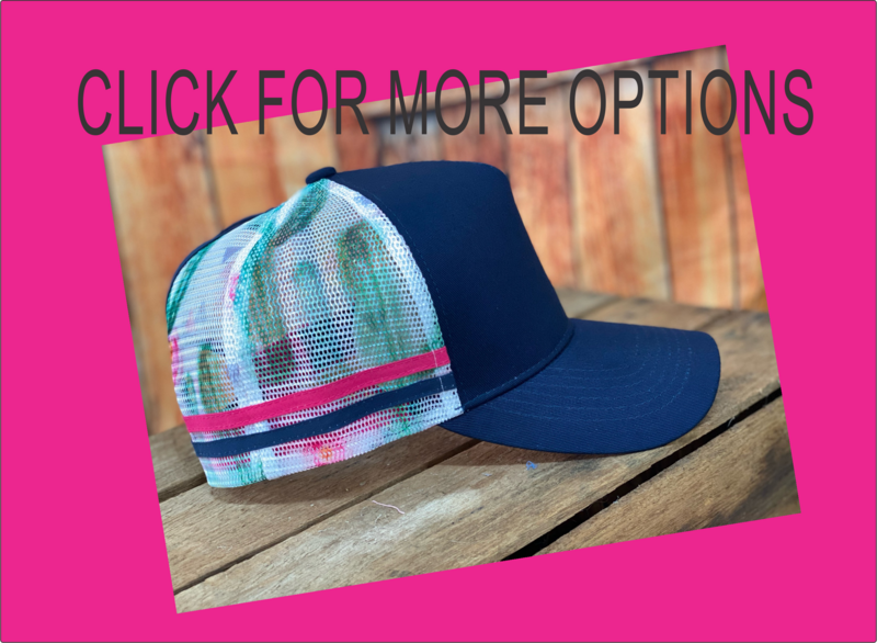 Blank Printed Mesh/ Under Brim Ponytail Trucker 