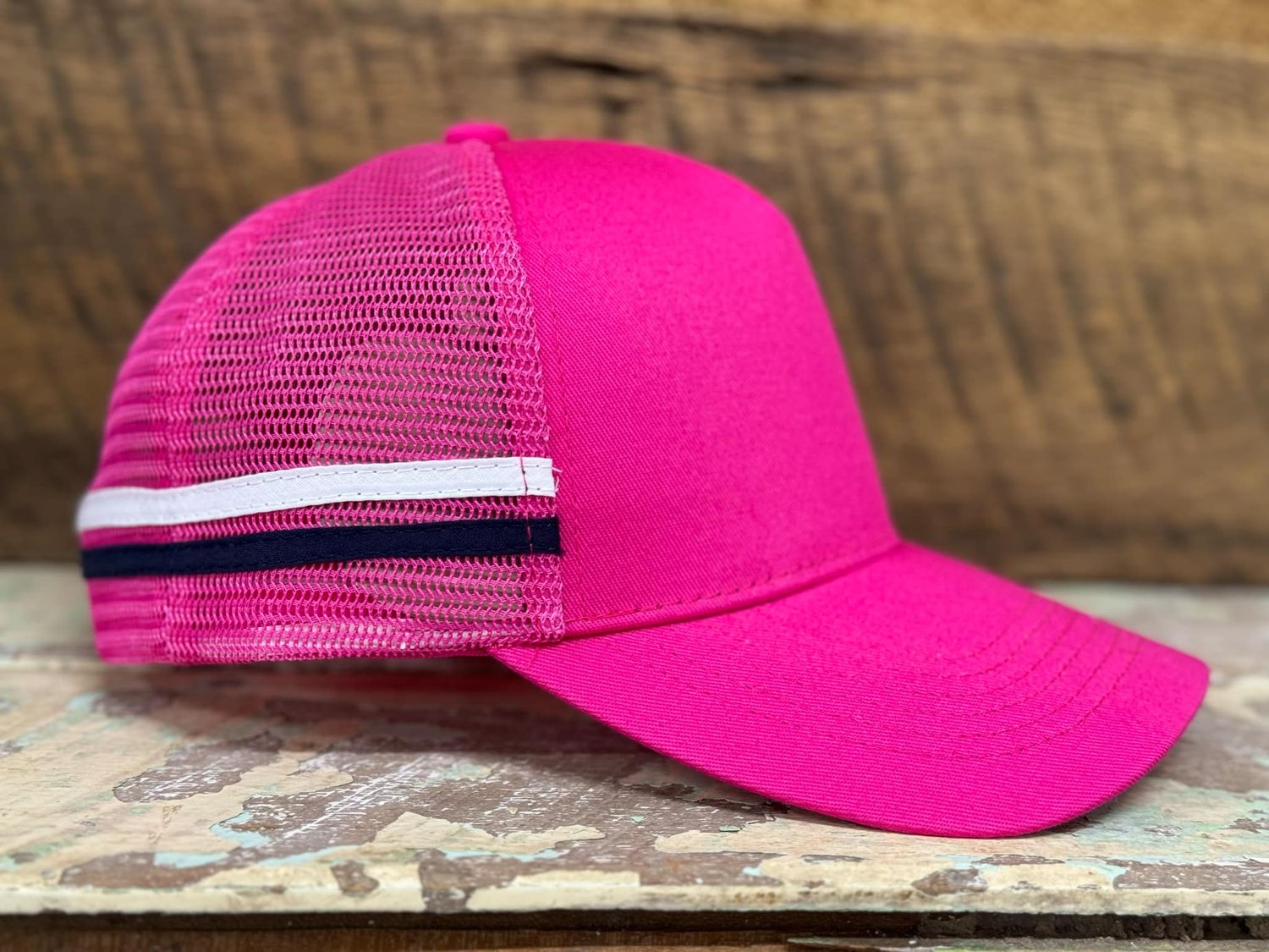 Blank Low profile small Ladies, Colour: Hot pink navy/white