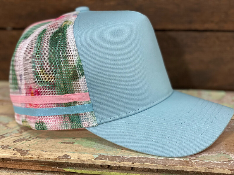 Blank Printed Mesh/ Under Brim Ponytail Trucker