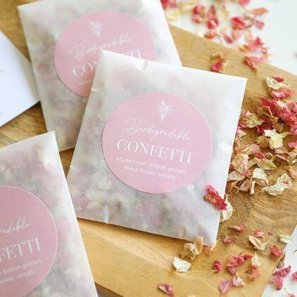 Pink Biodegradable Petal Confetti Sachet (Pack of 50)