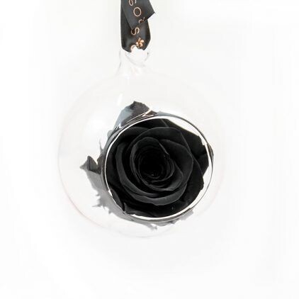 Preserved Black Rose Bauble Decoration