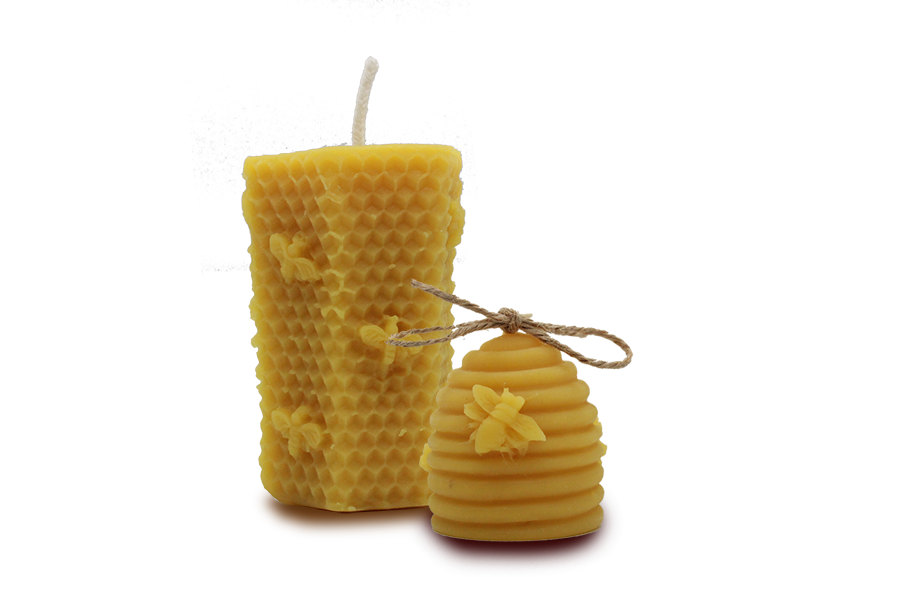 Unscented Pure Beeswax Candle Set of 2