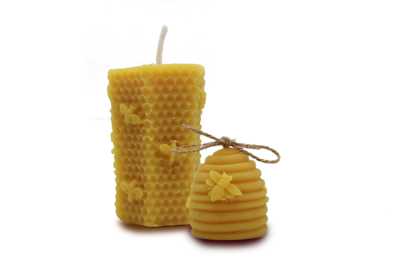 Unscented Pure Beeswax Candle Set of 2