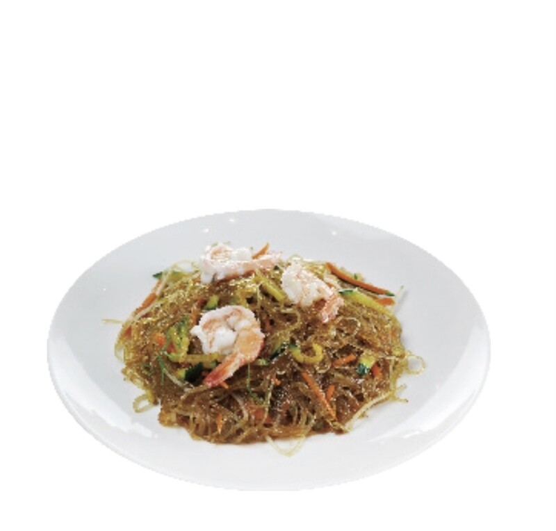 (196)  Spaghetti di soia con gamberi