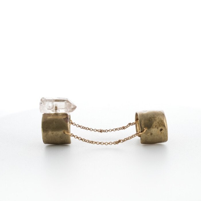 DOUBLE RING HYALINE QUARTZ GOLD