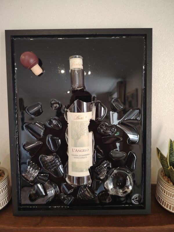 Tableau en résine - bouteille GRAPPA BERTA L'ANGELO