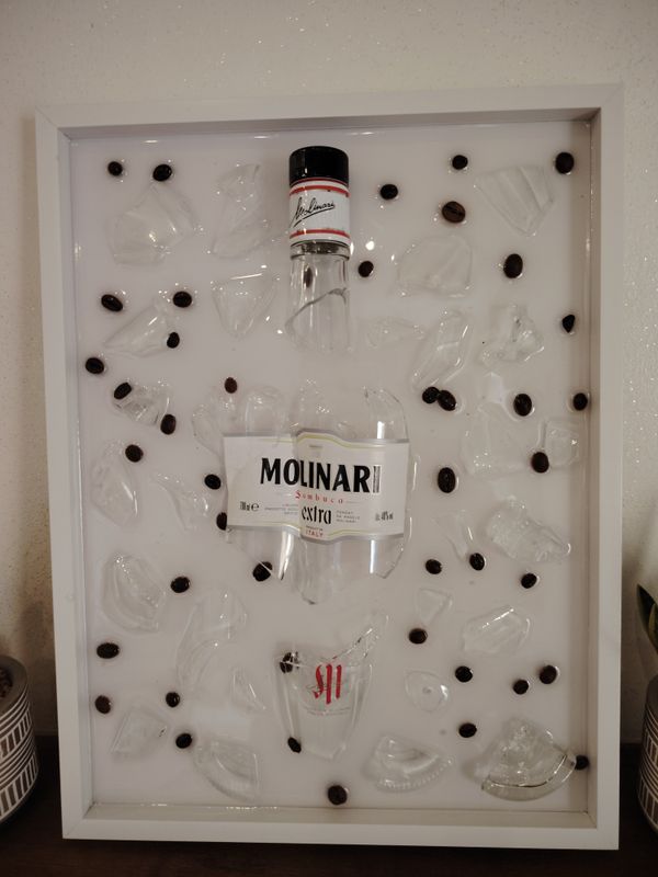 Tableau en résine - Bouteille SAMBUCA MOLINARI