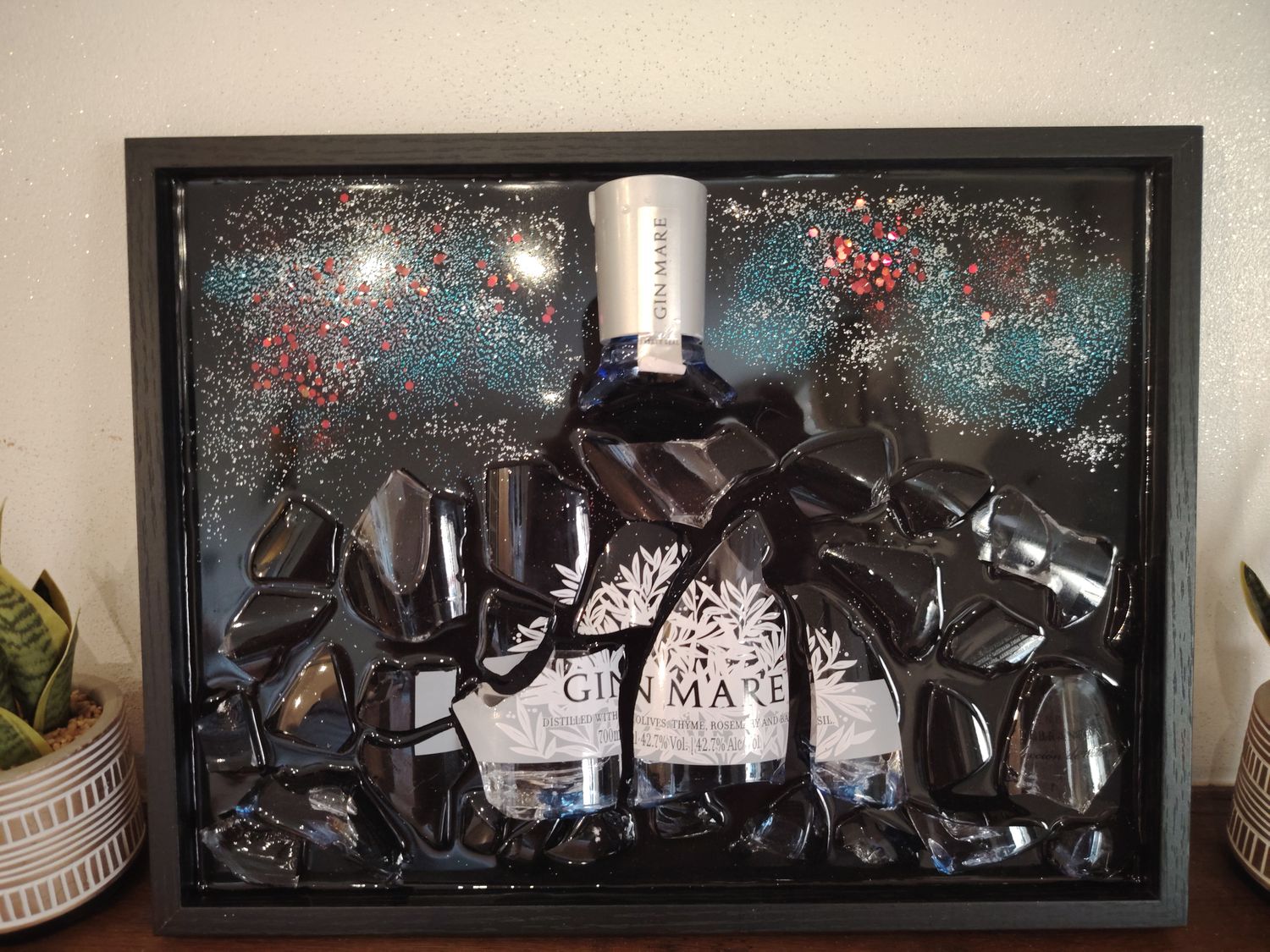 Tableau en résine - Bouteille GIN MARE