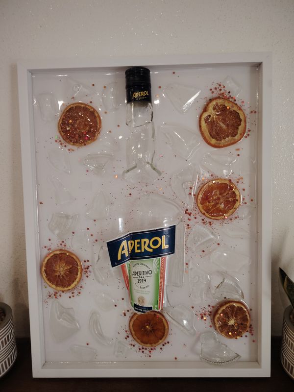 Tableau en résine _ Bouteille APEROL