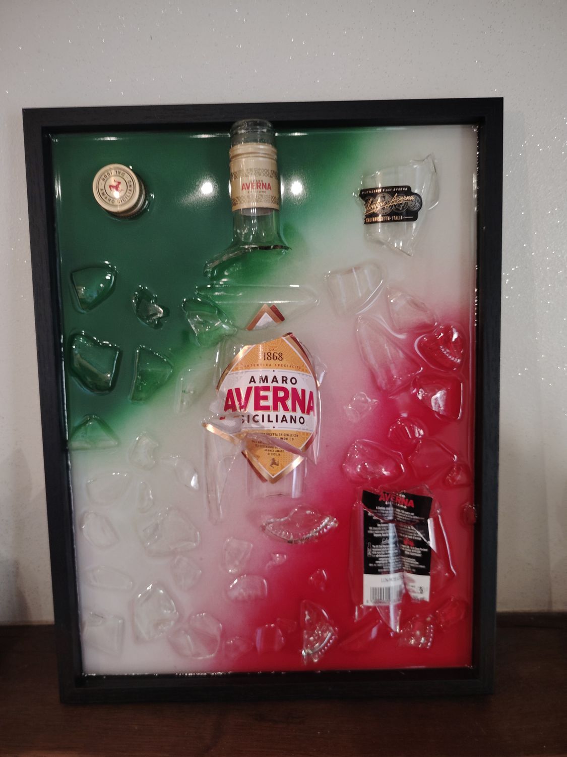Tableau en résine - Bouteille AVERNA