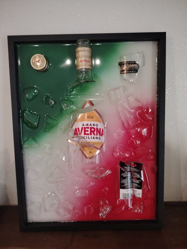 Tableau en résine - Bouteille AVERNA