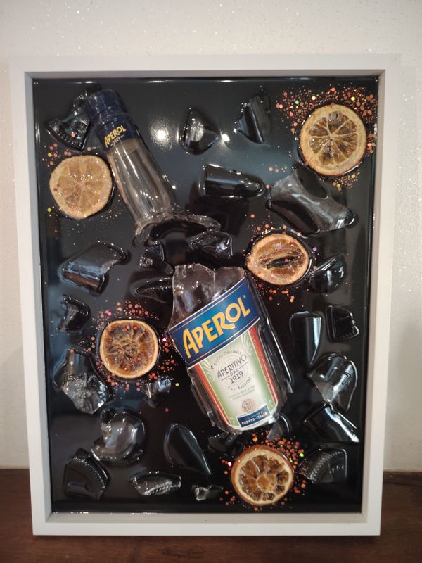 Tableau en résine - Bouteille APEROL