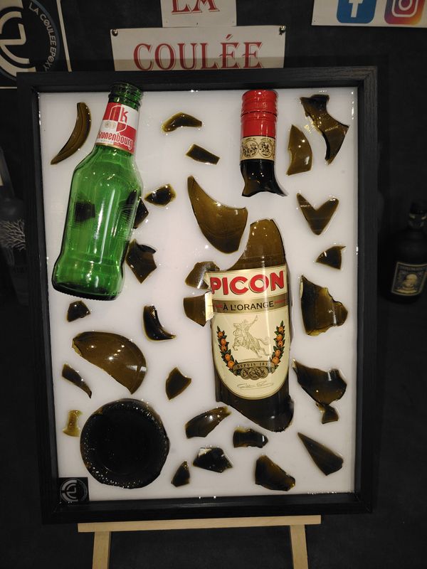 Tableau en résine - Bouteille de picon