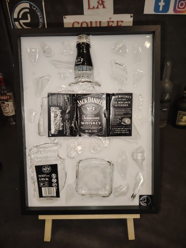 Tableau en résine  - bouteille Jack Daniels