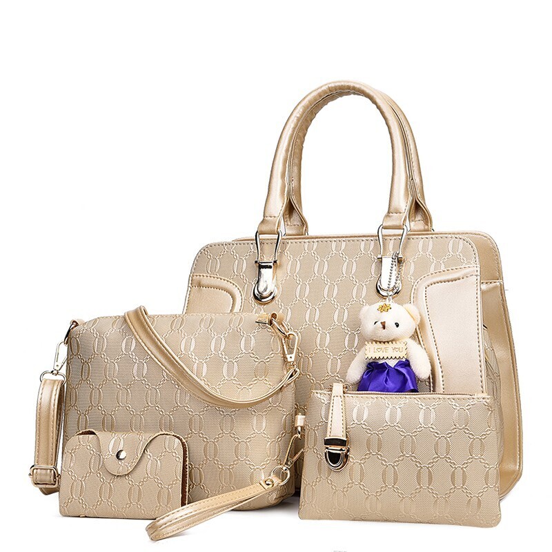 Elegant Pattern Leather Lady Hans Bag Set 4 In 1 Women Cluth Bag Purse Handbag Set 2019 - Buy Women Handbag Set,4 In 1 Brand Women Hand Bag,Leather ...