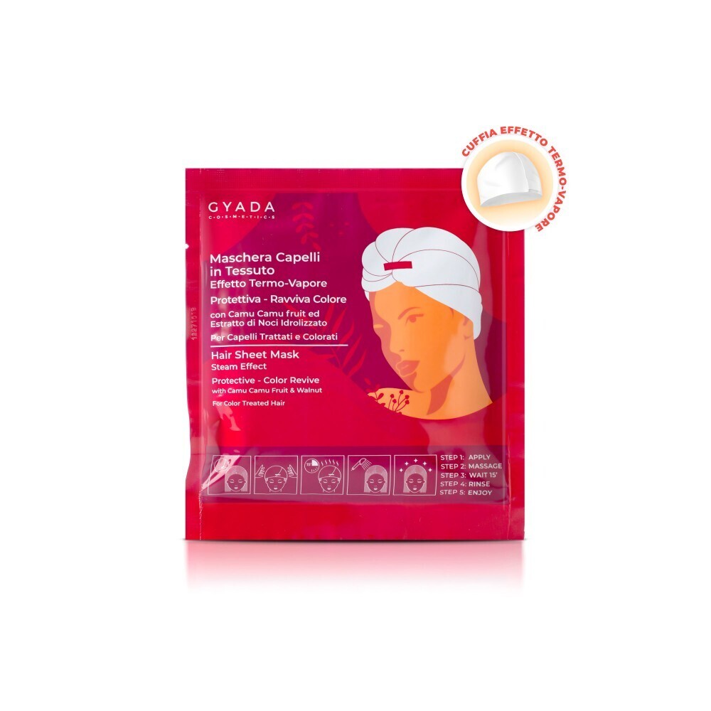 Maschera Capelli In Tessuto Effetto Termo-Vapore - Protettiva E Ravviva Colore N.4 - Gyada Cosmetics