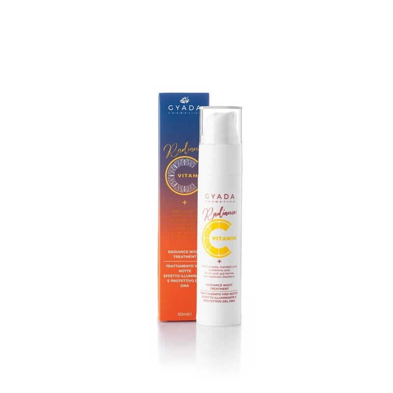 Crema Trattamento Viso Notte Illuminante e Protettivo del DNA - Radiance - Vitamin C- Gyada Cosmetics