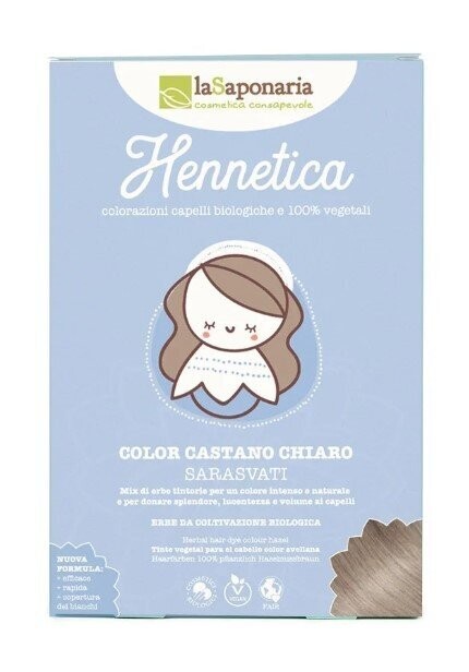 Tinta Vegetale Castano Chiaro Sarasvati - Hennetica La Saponaria