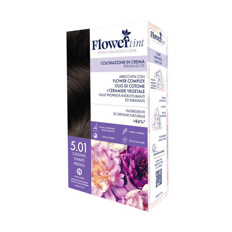 Tinta Per Capelli 5.01 Castano Chiaro Freddo - Flower Tint