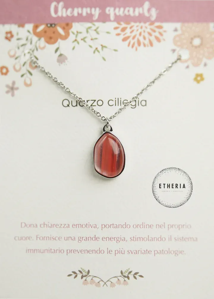 Collana Quarzo Ciliegia - Etheria Collana Quarzo Ciliegia - Etheria