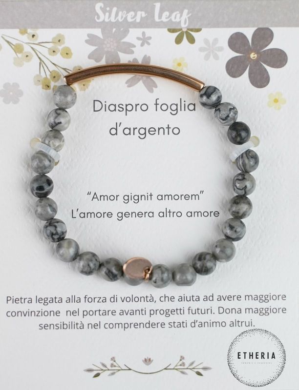 Bracciale Diaspro Foglia d'Argento - Etheria