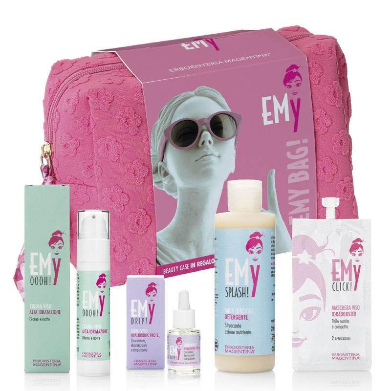 EMY Set Skin care con Pochette  Rosa - Emy Bag - Erboristeria Magentina