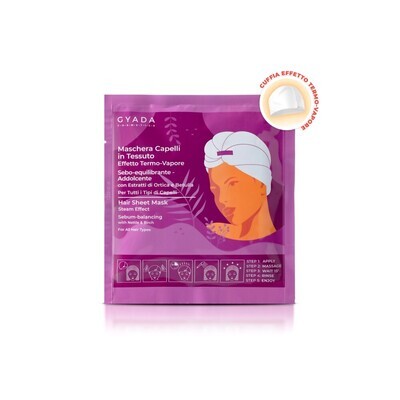 Maschera Capelli In Tessuto Effetto Termo-Vapore - Sebo-Equilibrante E Addolcente N.2 - Gyada Cosmetics Maschera Capelli In Tessuto Effetto Termo-Vapore - Sebo-Equilibrante E Addolcente N.2 - Gyada Cosmetics