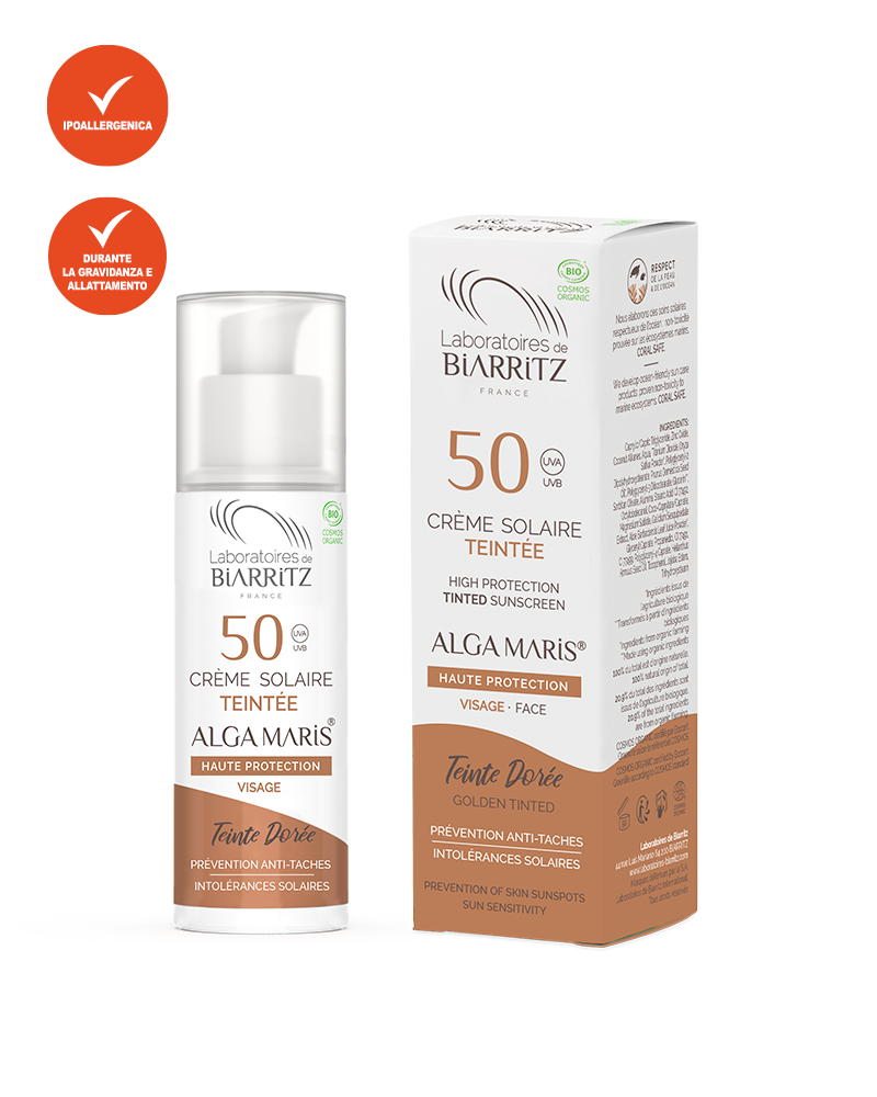 Crema Solare Viso Colorata SPF 50  DORÉE - Alga Maris