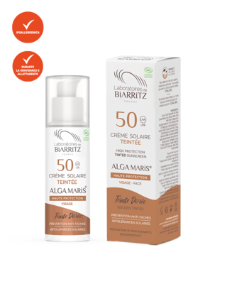 Crema Solare Viso Colorata SPF 50  DORÉE - Alga Maris