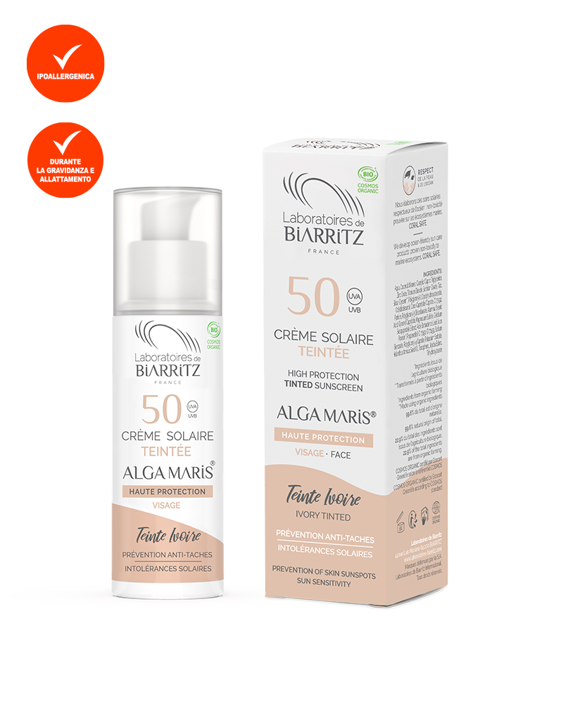 Crema Solare Viso Colorata SPF 50 IVOIRE - Alga Maris Crema Solare Viso Colorata SPF 50 IVOIRE - Alga Maris